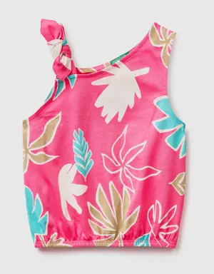 top with tropical print