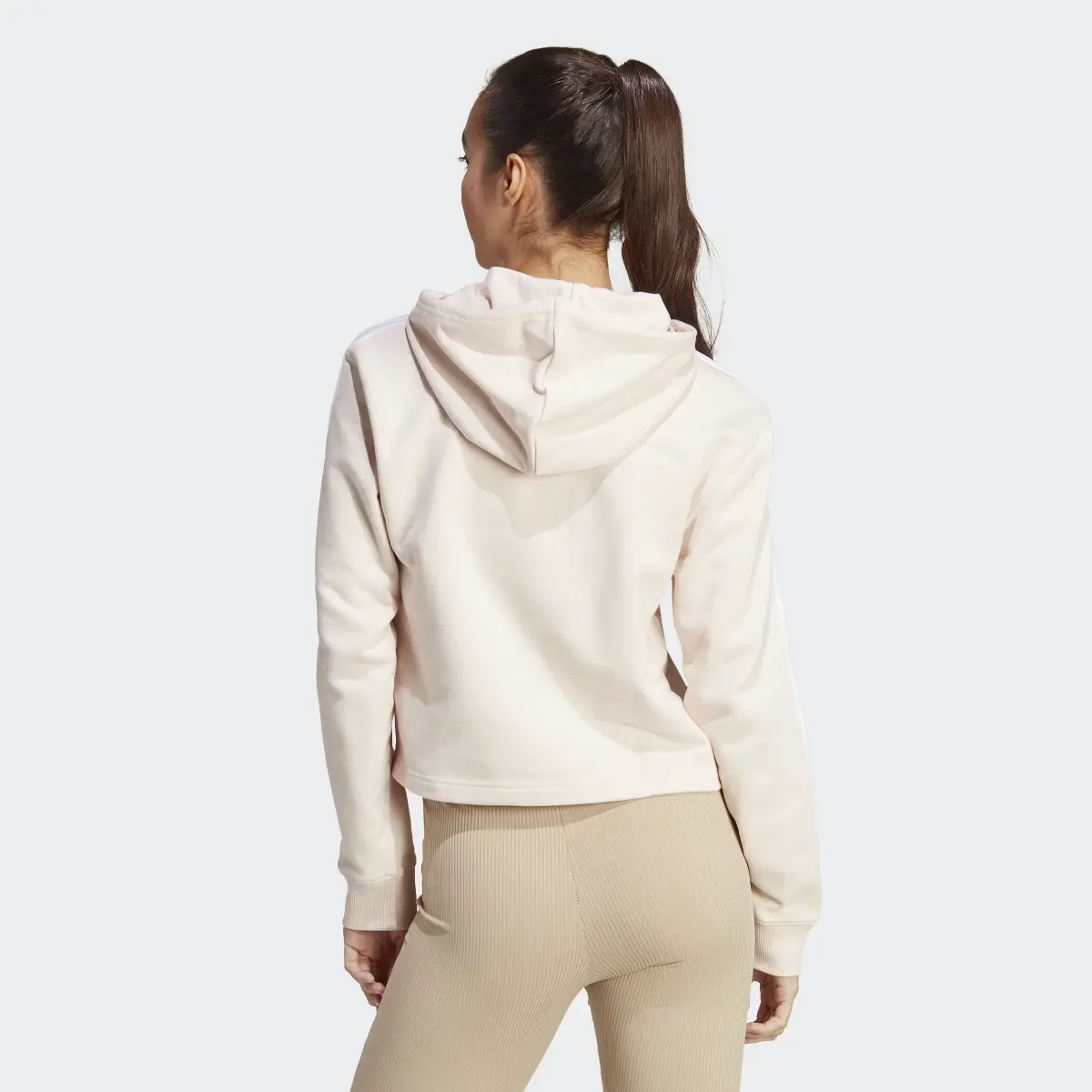 Adidas Essentials 3-Stripes French Terry Crop Hoodie. 3