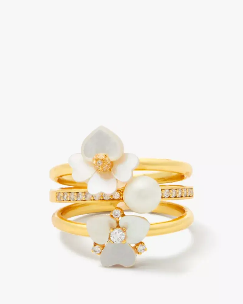 Kate Spade Precious Pansy Stacking Rings. 1