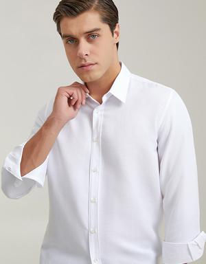 Tween Slim Fit Beyaz Düz Gömlek