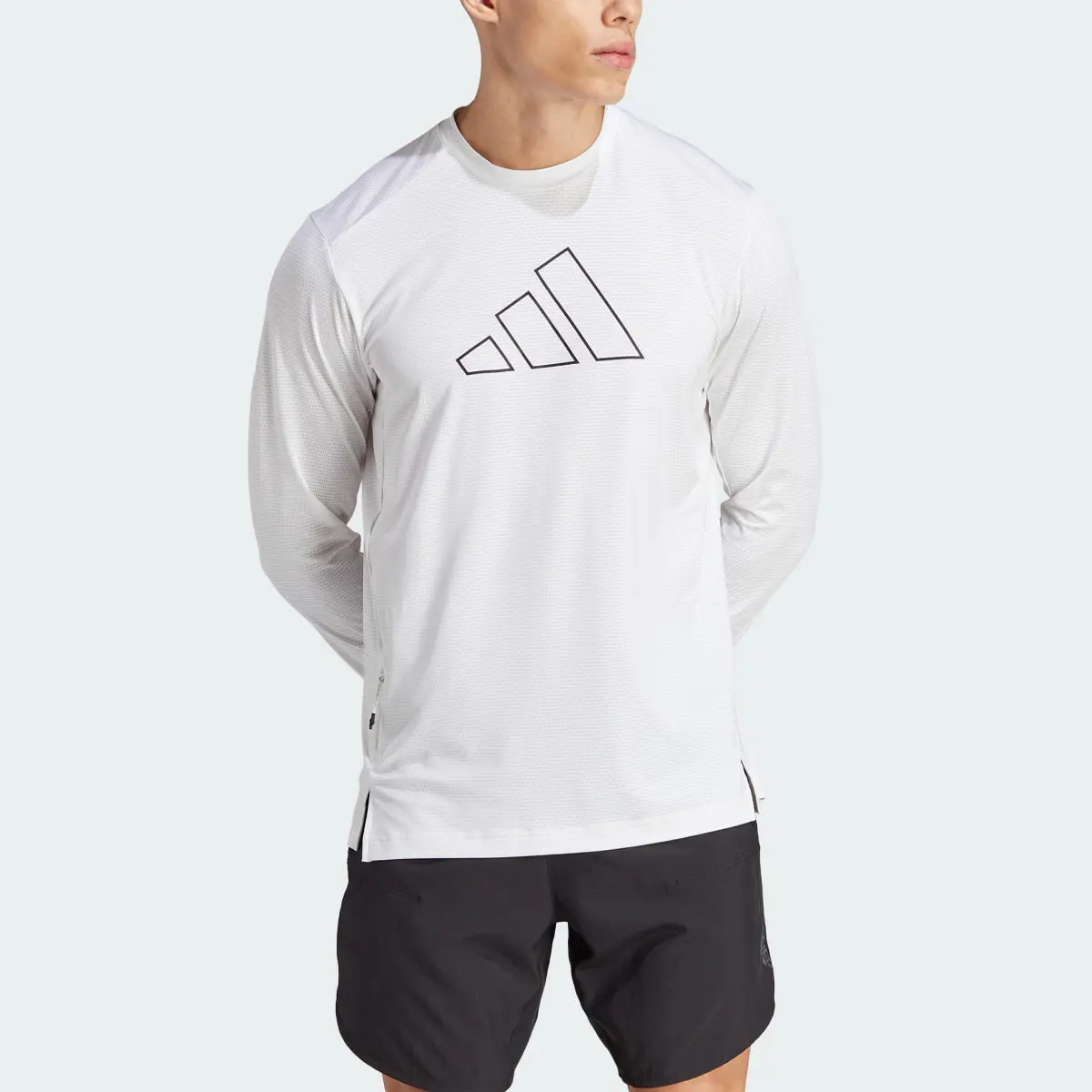 Adidas Train Icons Small Logo Long Sleeve Training Tee. 1