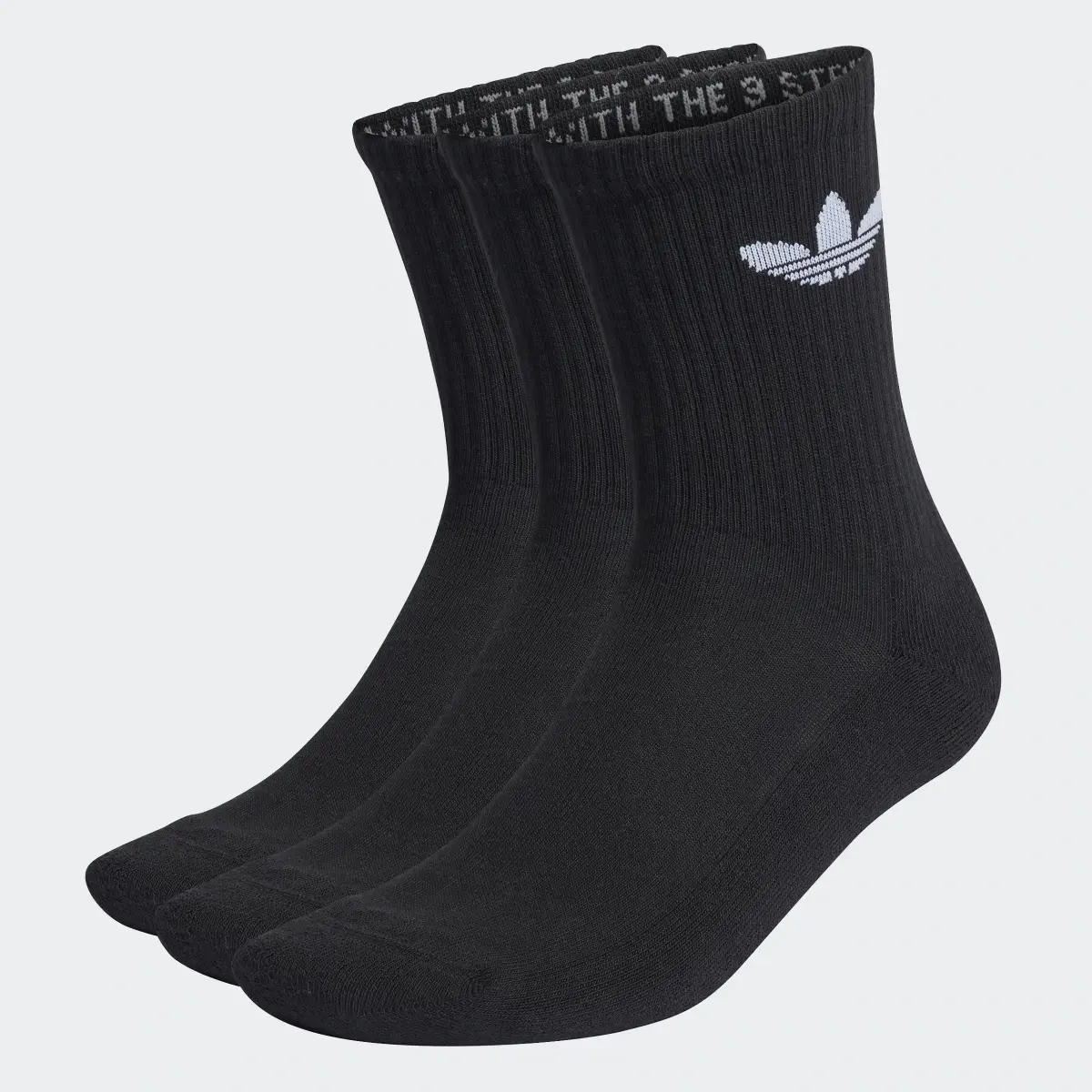 Adidas Cushioned Trefoil Mid-Cut Crew Socks 3 Pairs. 2