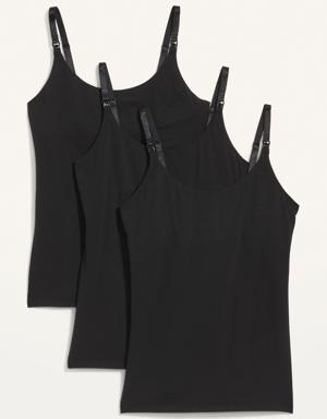 Old Navy Maternity First Layer Nursing Cami Top 3-Pack black