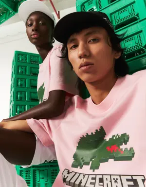 Lacoste Playera unisex Lacoste x Minecraft en algodón orgánico estampado