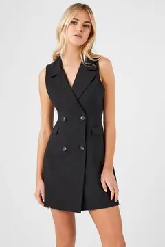 Forever 21 Forever 21 Sleeveless Blazer Mini Dress Black. 2