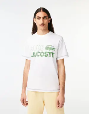 T-shirt homme Lacoste imprimé vintage en coton biologique