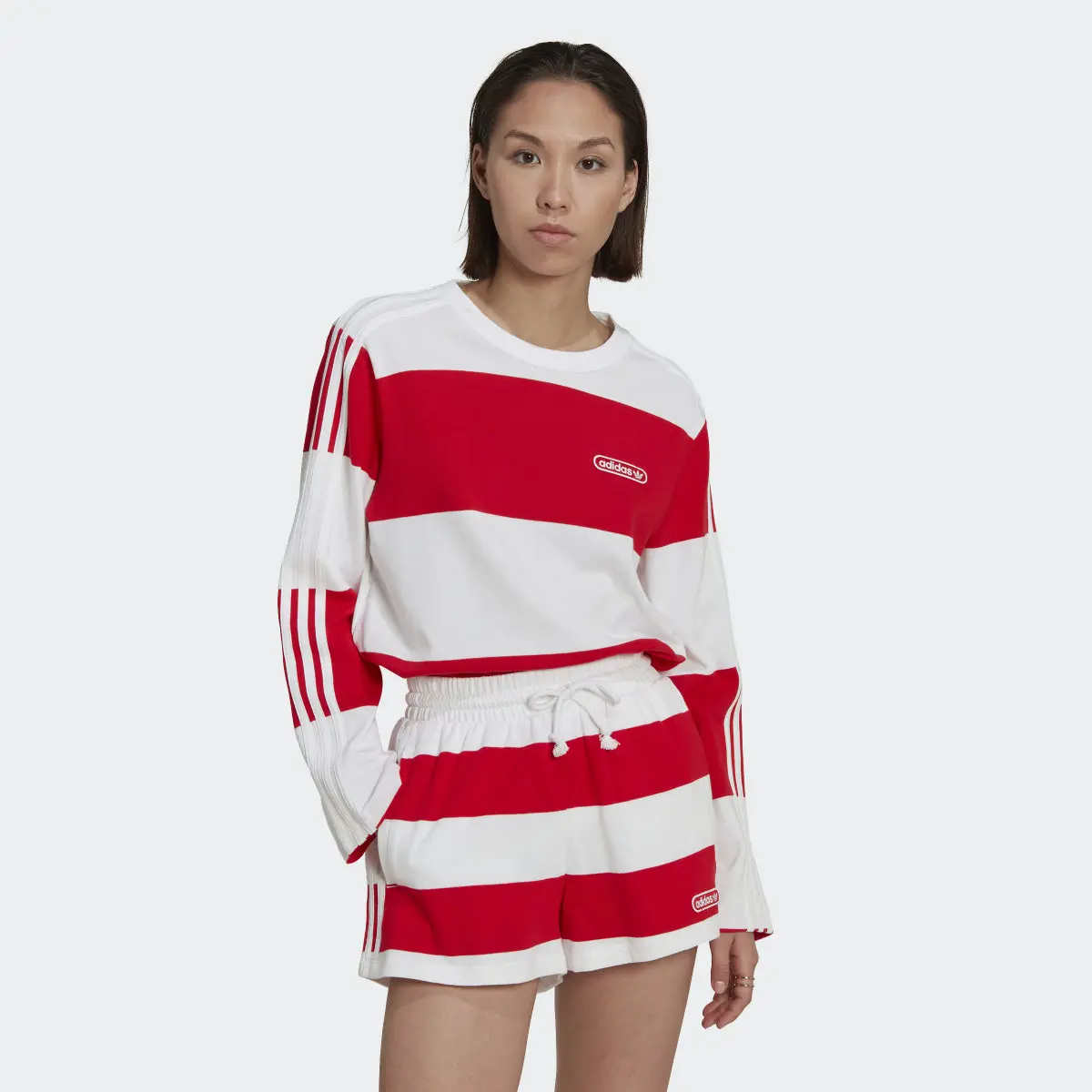 Adidas Striped Long Sleeve Sweatshirt. 2