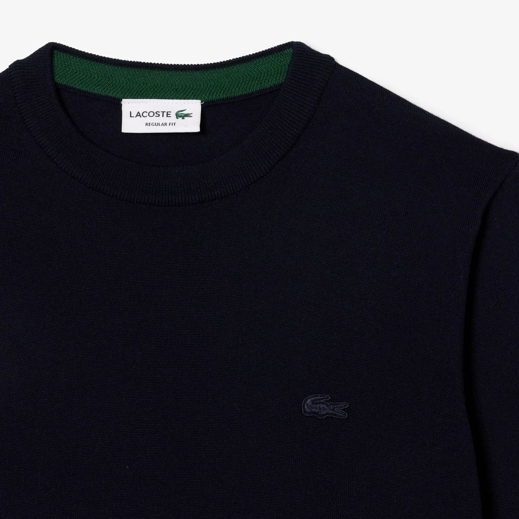Lacoste Pull à col rond en laine mérinos unie. 2