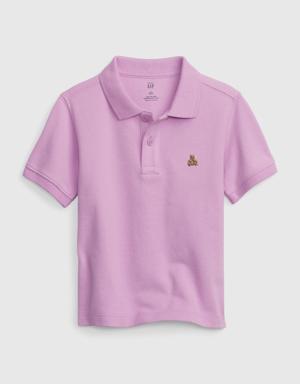 Toddler 100% Organic Cotton Pique Polo Shirt purple