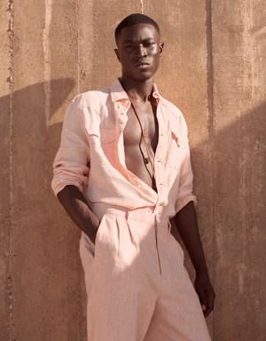 Banana Republic The Linen Western Shirt pink