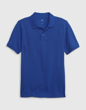 Kids Pique Polo Shirt blue