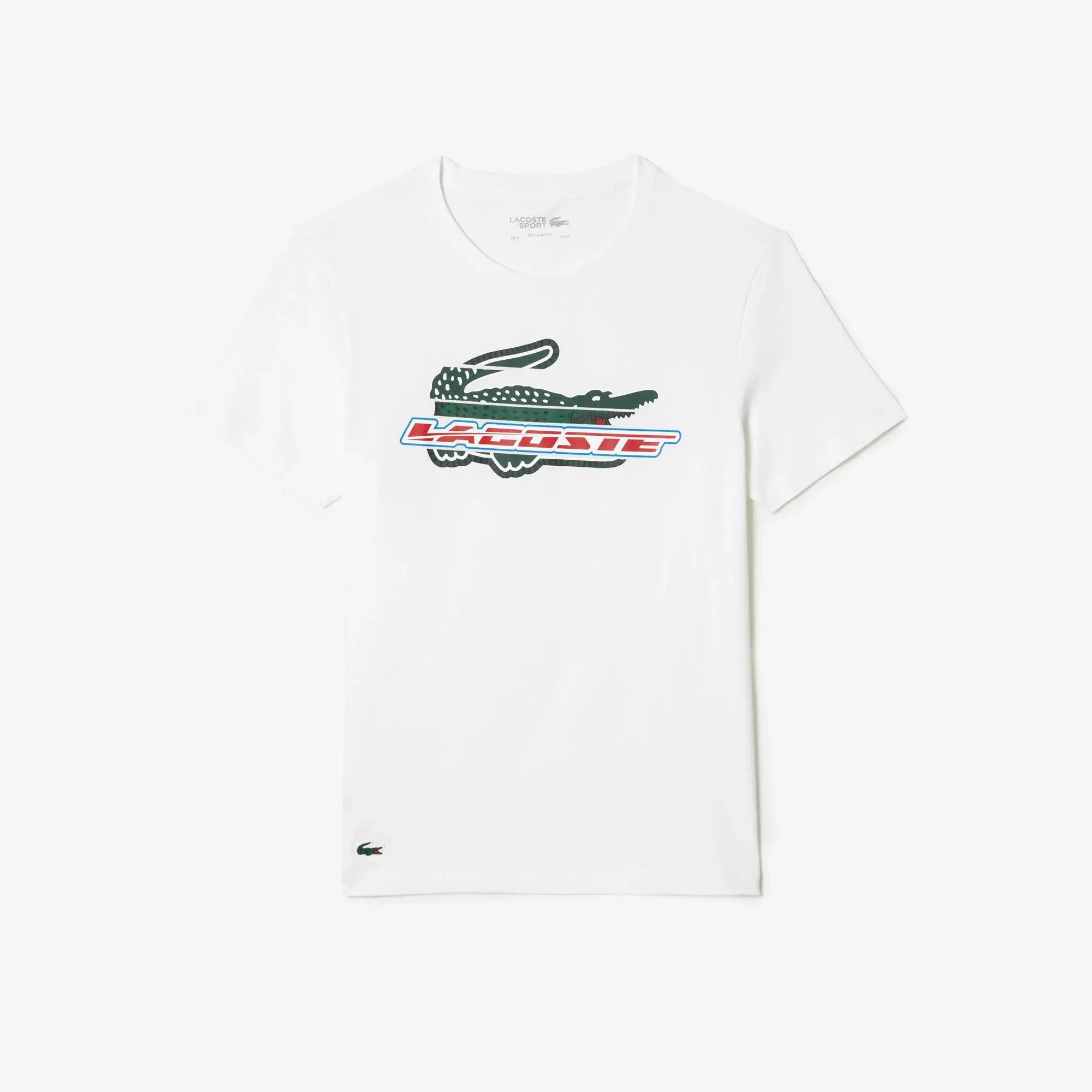 Lacoste Erkek Sport Regular Fit Organik Pamuk Baskılı Beyaz T-shirt. 1