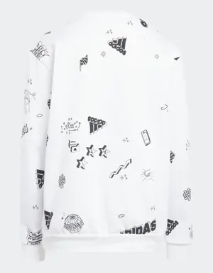 Brand Love Allover Print Kids Sweatshirt