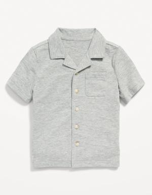 Short-Sleeve Camp Shirt for Toddler Boys gray