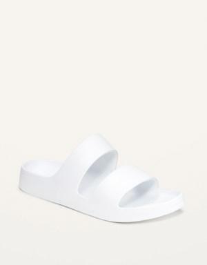 Double-Strap Slide Sandals for Women (Partially Plant-Based) white