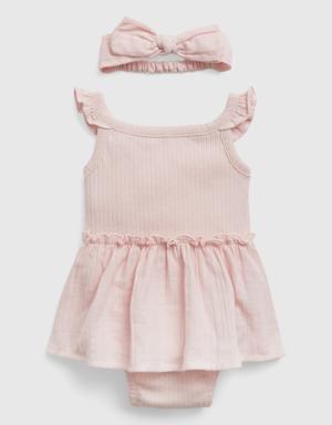 Gap Baby Flutter Skirt Outfit Set pink