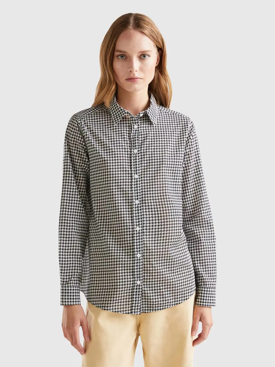 Benetton black and white houndstooth shirt. 1