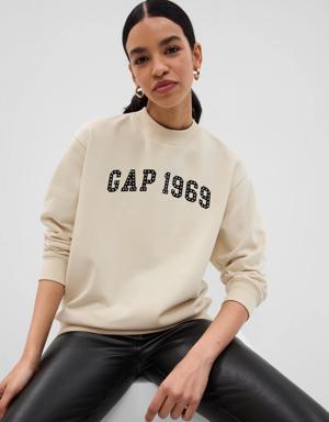 Vintage Soft Gap Logo Boyfriend Sweatshirt beige