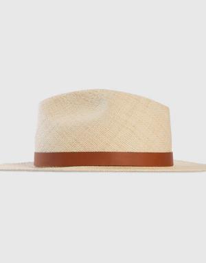 Raffia wide-brimmed hat