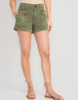 Mid-Rise Cargo Shorts for Women -- 3.5-inch inseam green