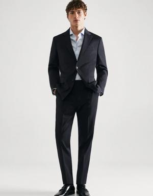 Slim Fit-Anzughemd mit Mikro-Karomuster