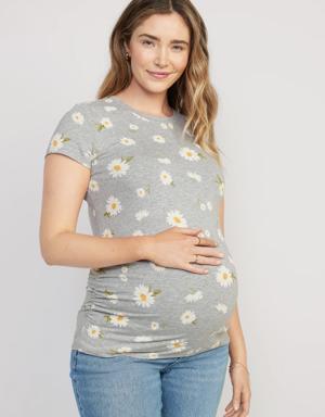 Old Navy Maternity Crew-Neck Side-Shirred T-Shirt white