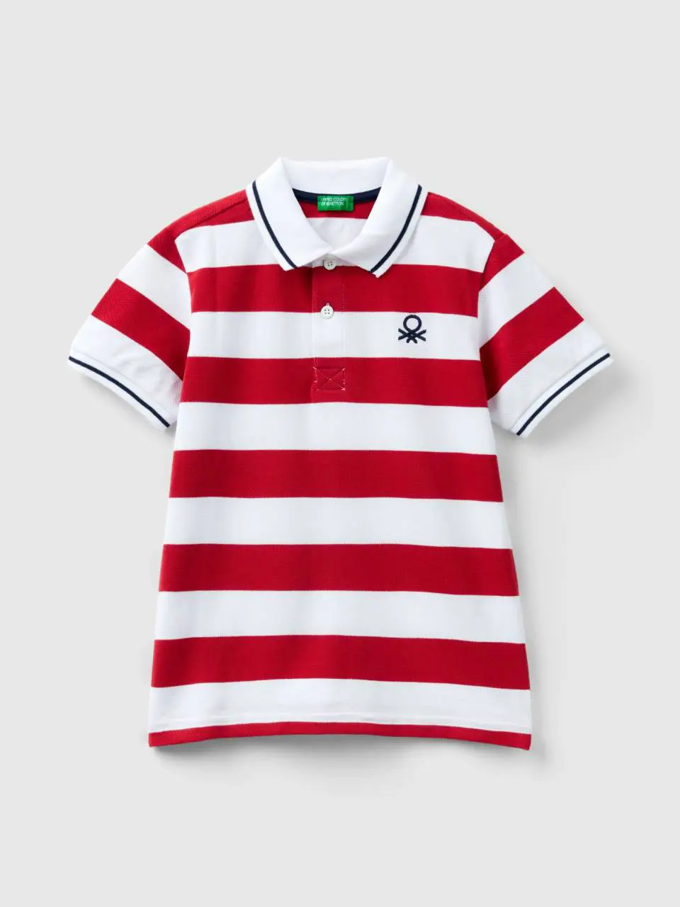 Benetton short sleeve polo with stripes. 1