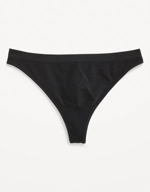 Old Navy Low-Rise Seamless Thong Underwear for Women black