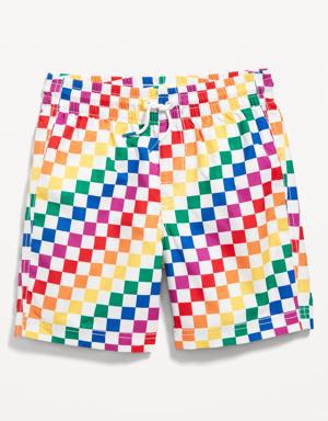 Matching Pride Gender-Neutral Swim Trunks for Kids multi