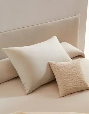 Textured cotton cushion cover 70x90cm