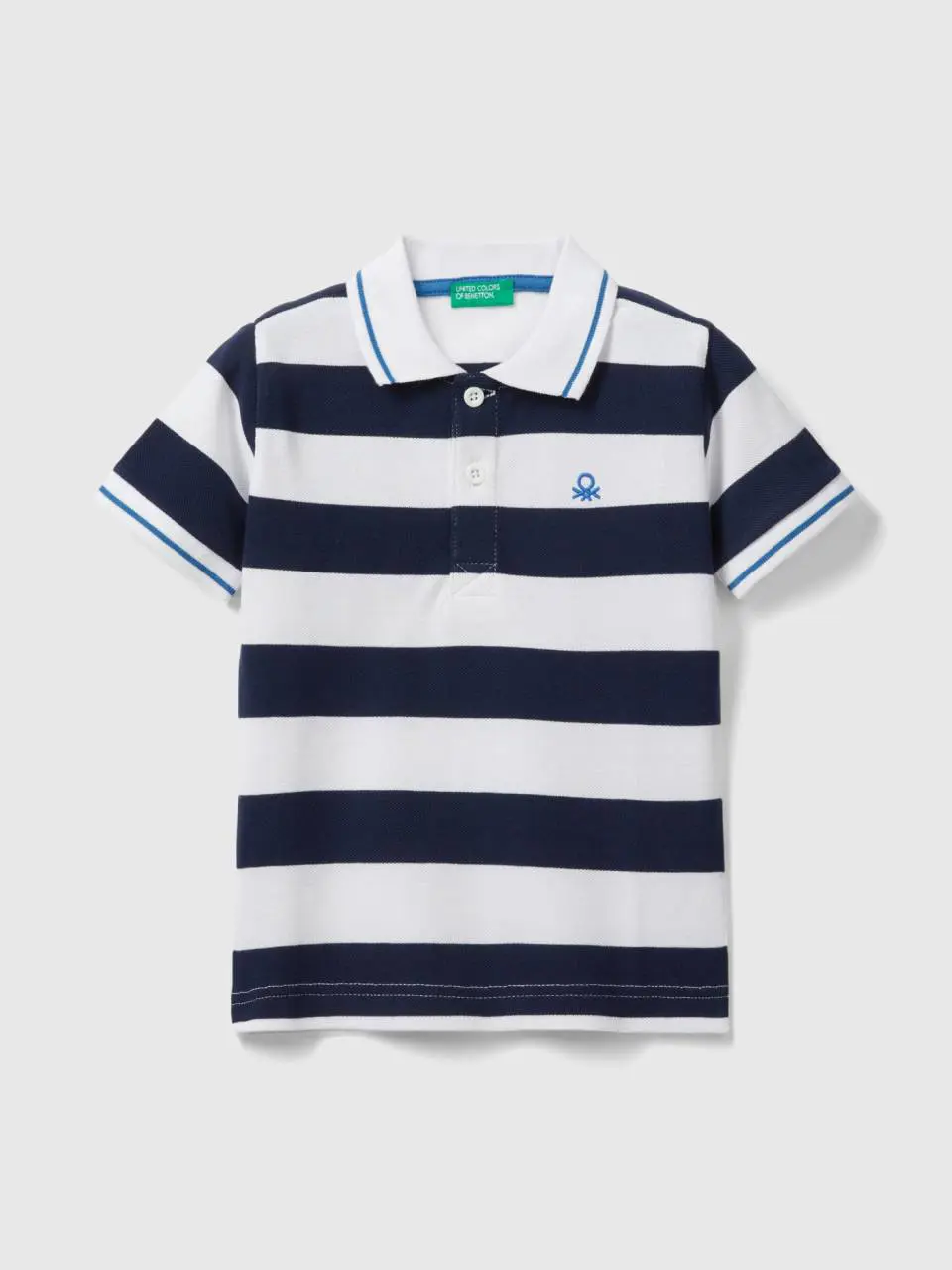 Benetton short sleeve polo with stripes. 1