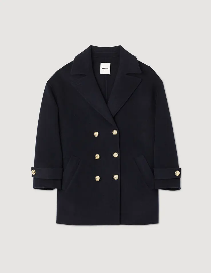 Sandro Double-breasted pea coat Login to add to Wish list. 1