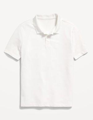 School Uniform Jersey-Knit Polo Shirt for Boys white