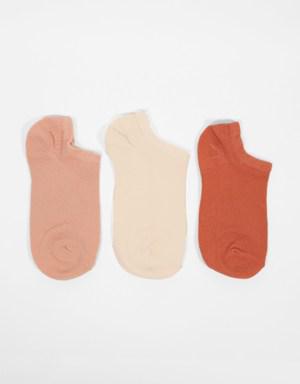 3'lü Paket Kadın Step Çorap Desenli