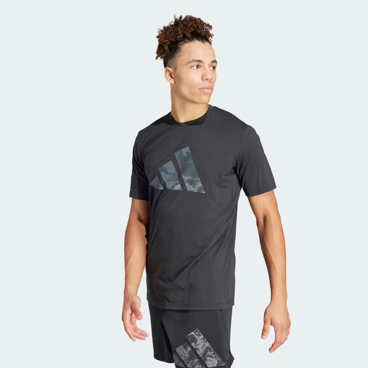 Adidas Train Essentials Seasonal Brand Love Camo Tee. 2