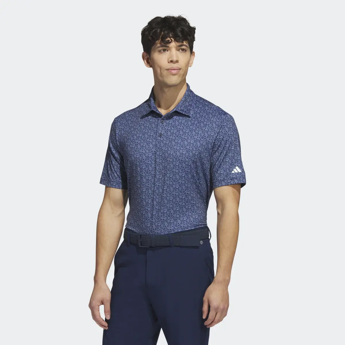 Adidas Ultimate365 Allover Print Golf Polo Shirt. 2