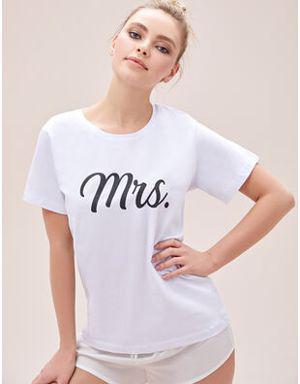 Beyaz Mrs. T-shirt