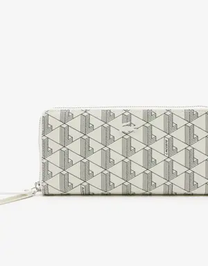 Cartera Lacoste con cierre y monograma estampado para mujer