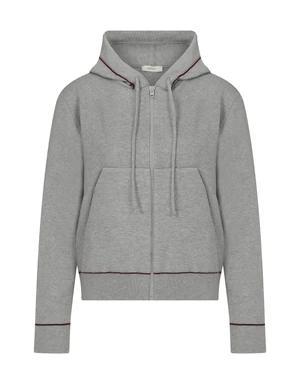 Line Detailed Gray Knitwear Cardigan