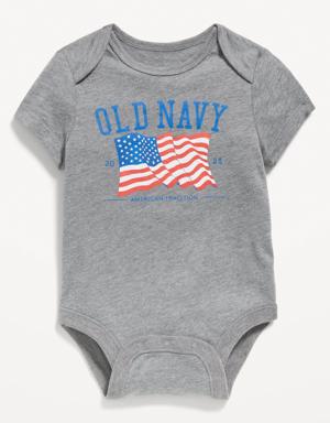 Matching Unisex Short-Sleeve Logo-Graphic Bodysuit for Baby gray