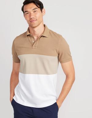 Old Navy Color-Block Classic Fit Pique Polo for Men brown