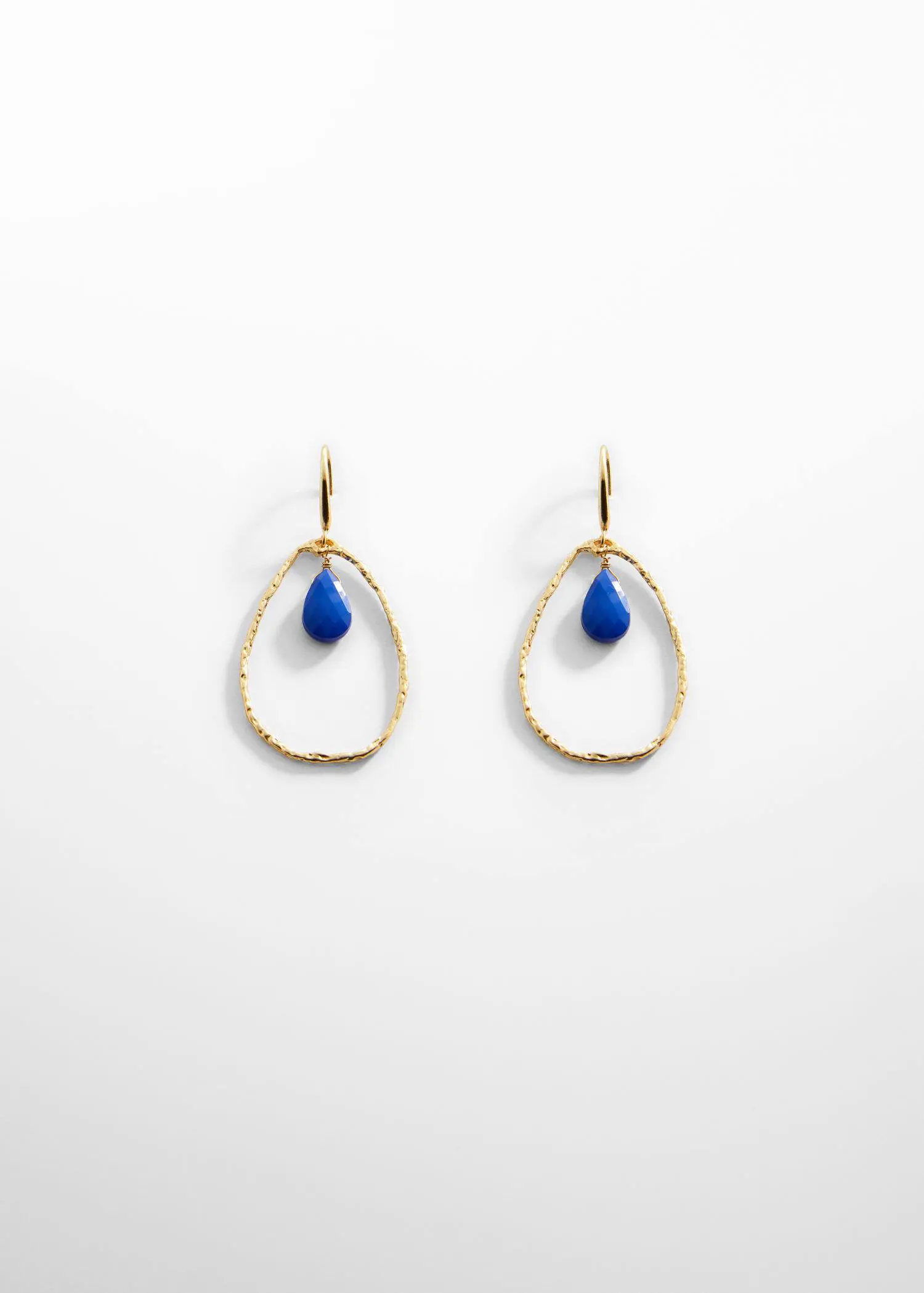 Mango Hoop earrings with irregular stone . 1