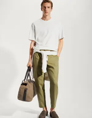 Mango Slim-fit trousers with drawstring 