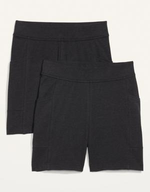 Old Navy High-Waisted Biker Shorts 2-Pack for Women black