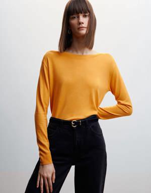 Mango Fine-knit boat-neck sweater