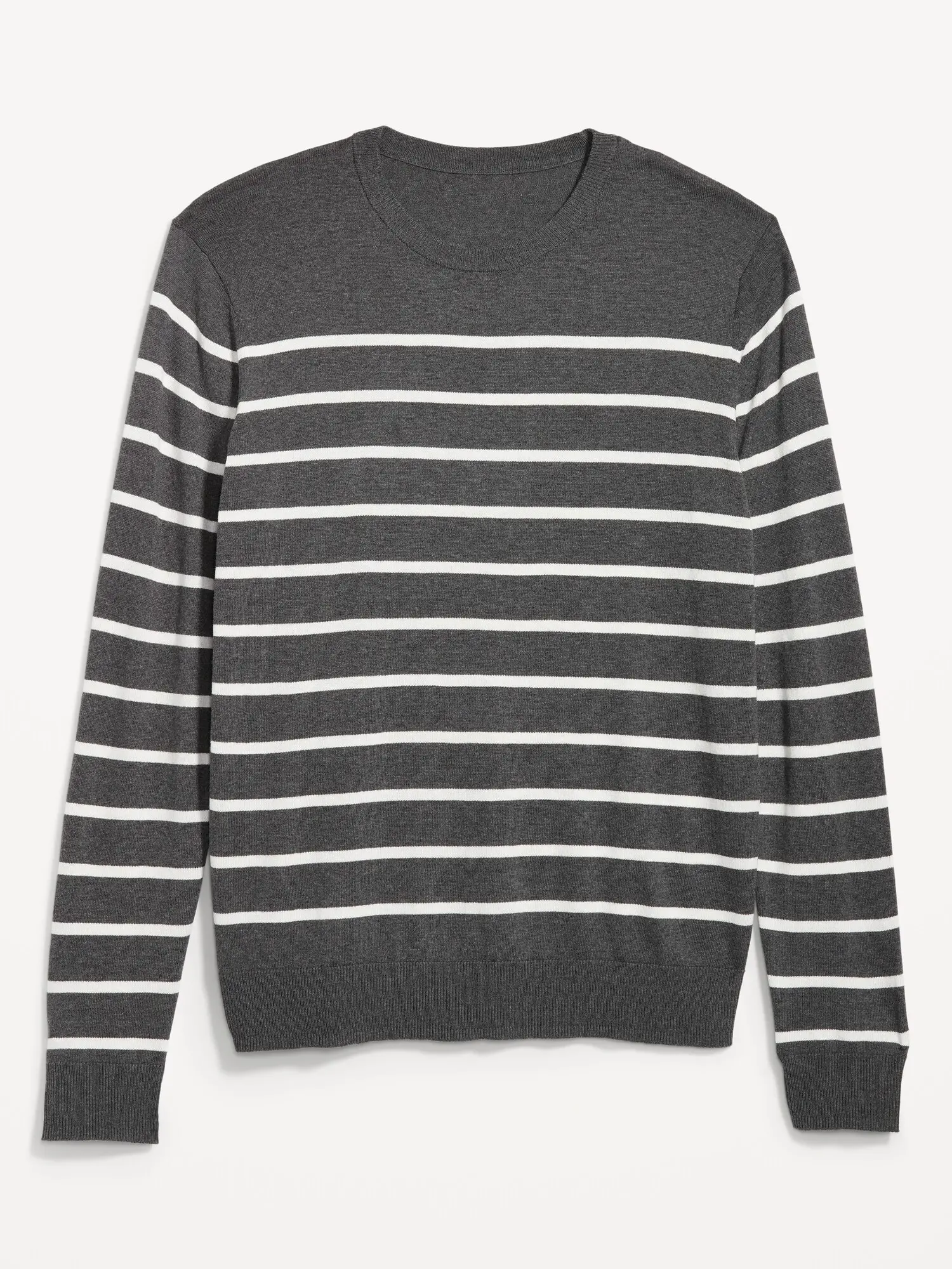 Old Navy Striped Crew-Neck Sweater for Men gray. 1