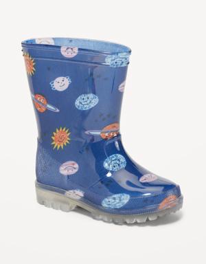 Tall Printed Rain Boots for Toddler Boys blue