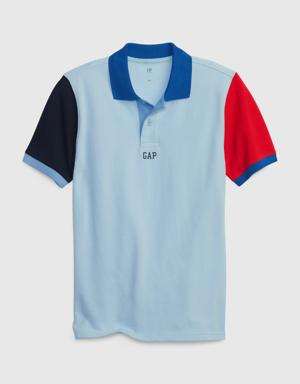 Gap Kids Pique Polo Shirt blue