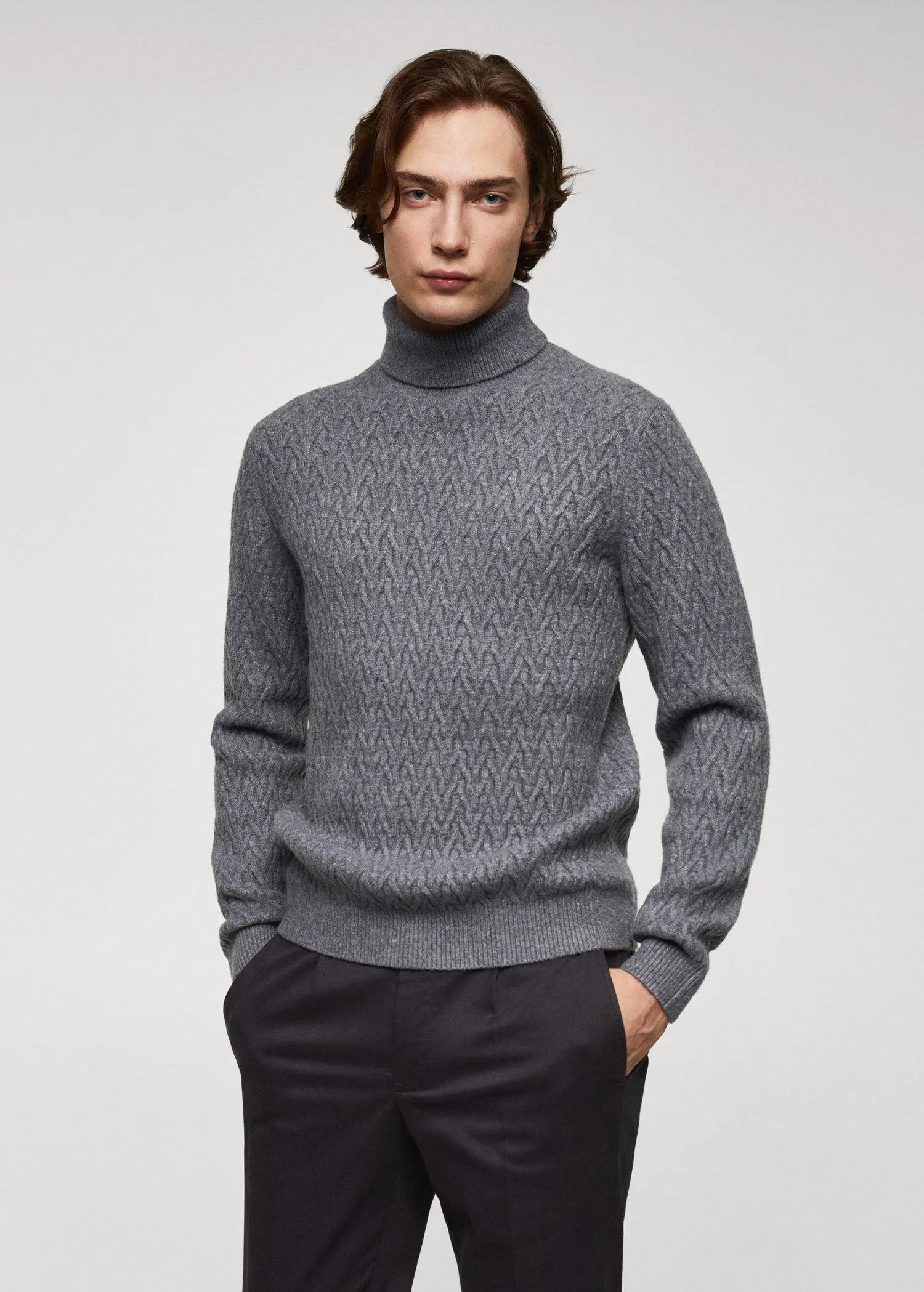 Mango Braided turtleneck sweater. 1