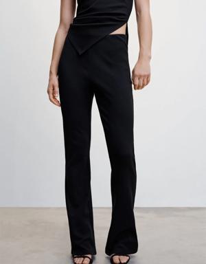Flared knitted trousers